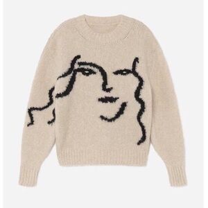 Paloma Wool Cream Anita Sweater with Face Design